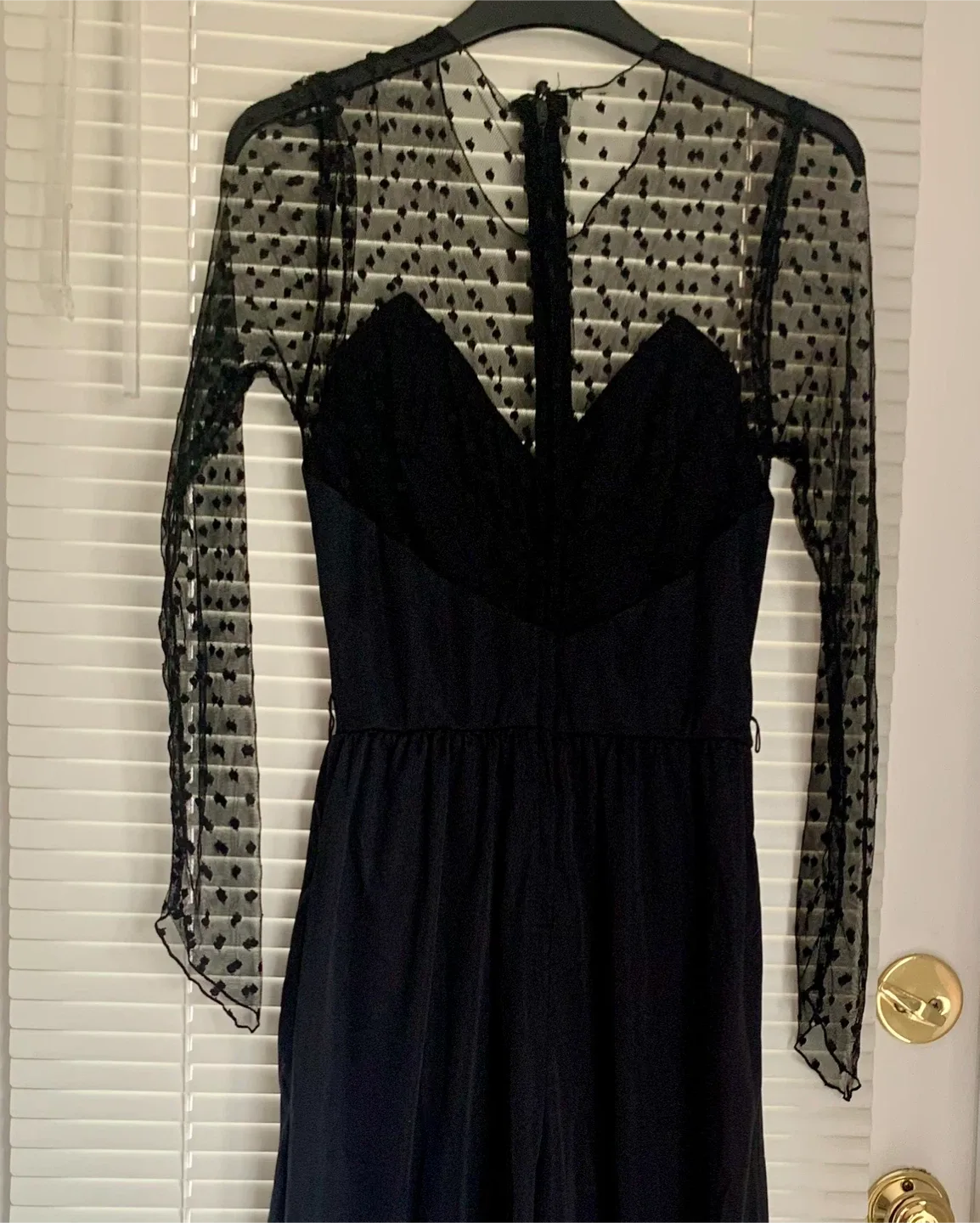 Vintage Black Jumpsuit with Sheer Sleeves image indicator(3)