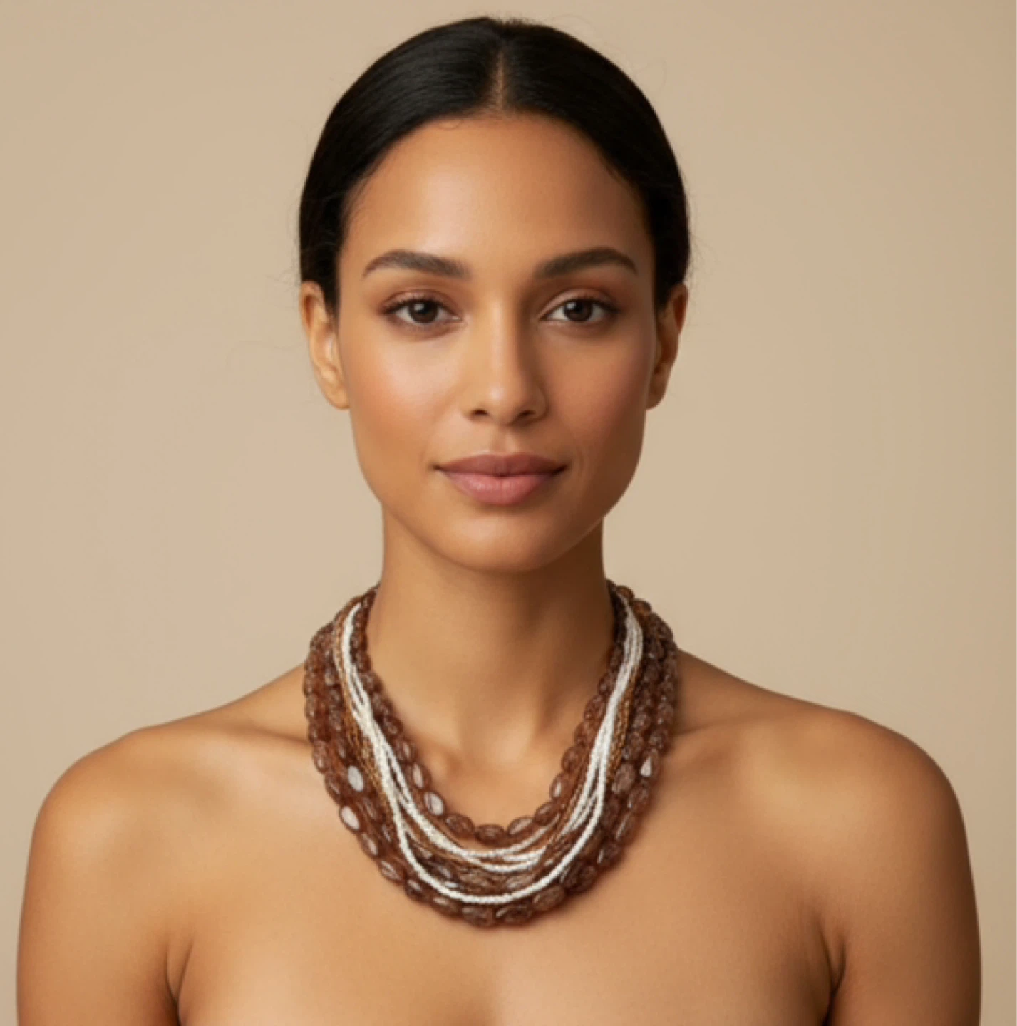 Vintage Earthy Seed Bead Necklace