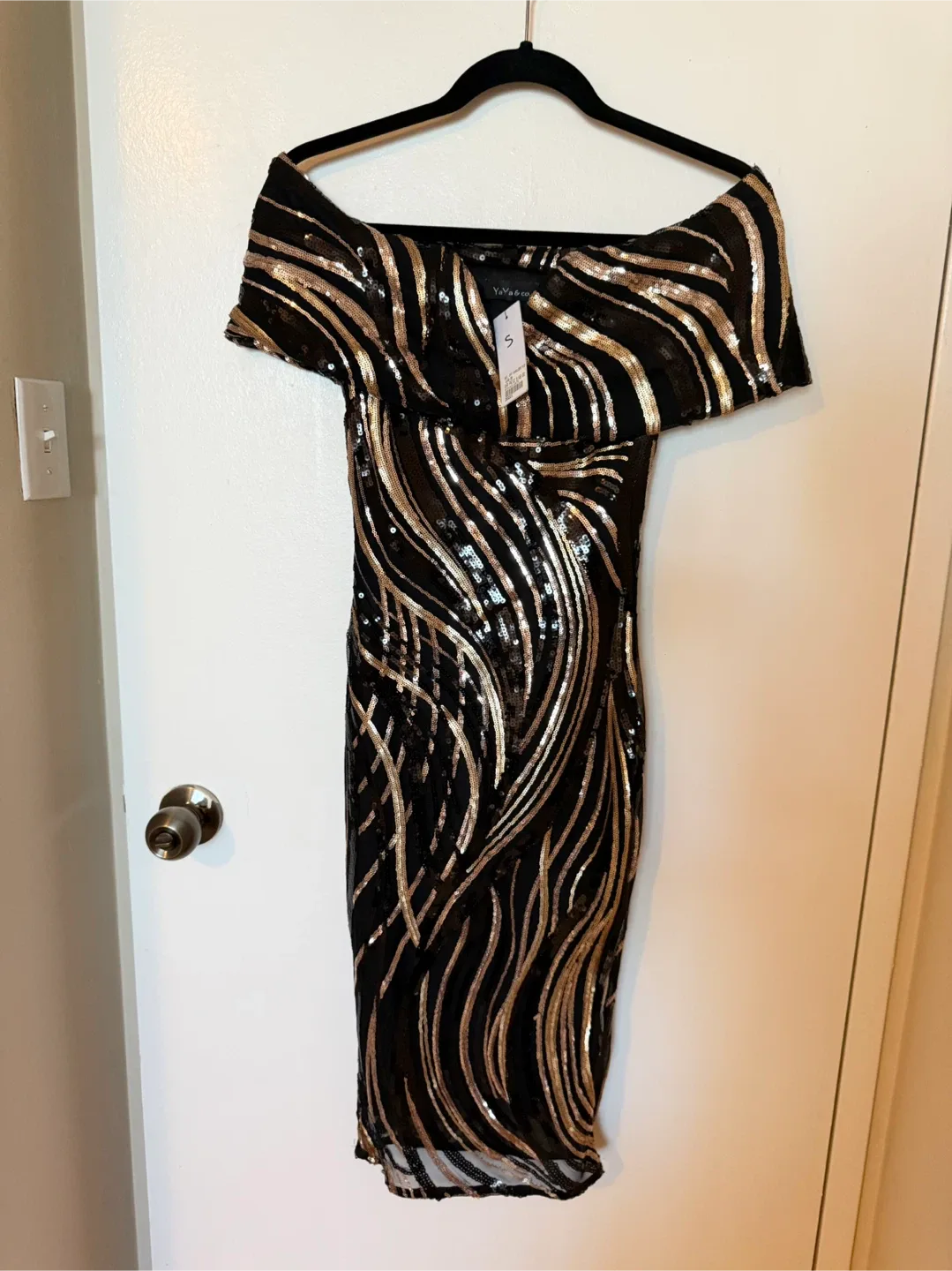 YaYa&Co. Sequin Off Shoulder Midi Dress - Size S