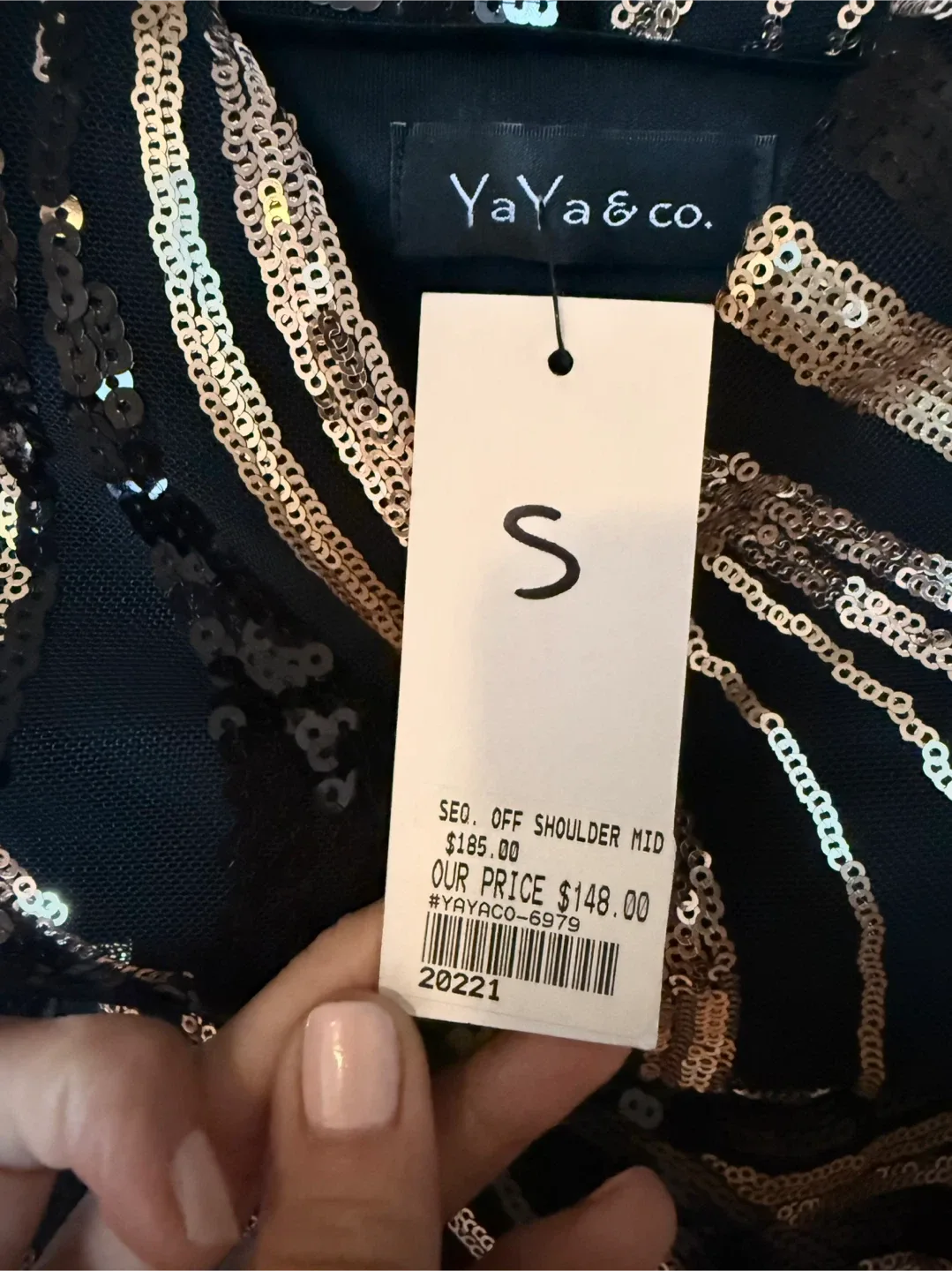 YaYa&Co. Sequin Off Shoulder Midi Dress - Size S image indicator(2)