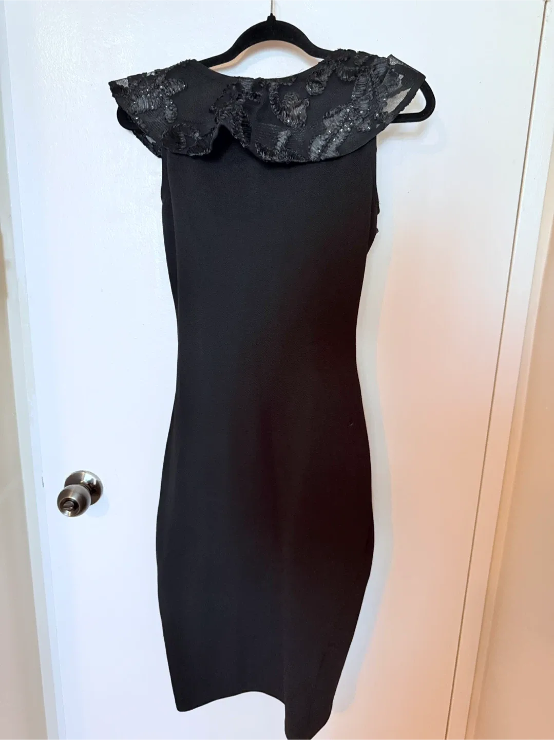 YaYa & co. Black Mesh Ruffle Collar Dress - Size Small image indicator(3)