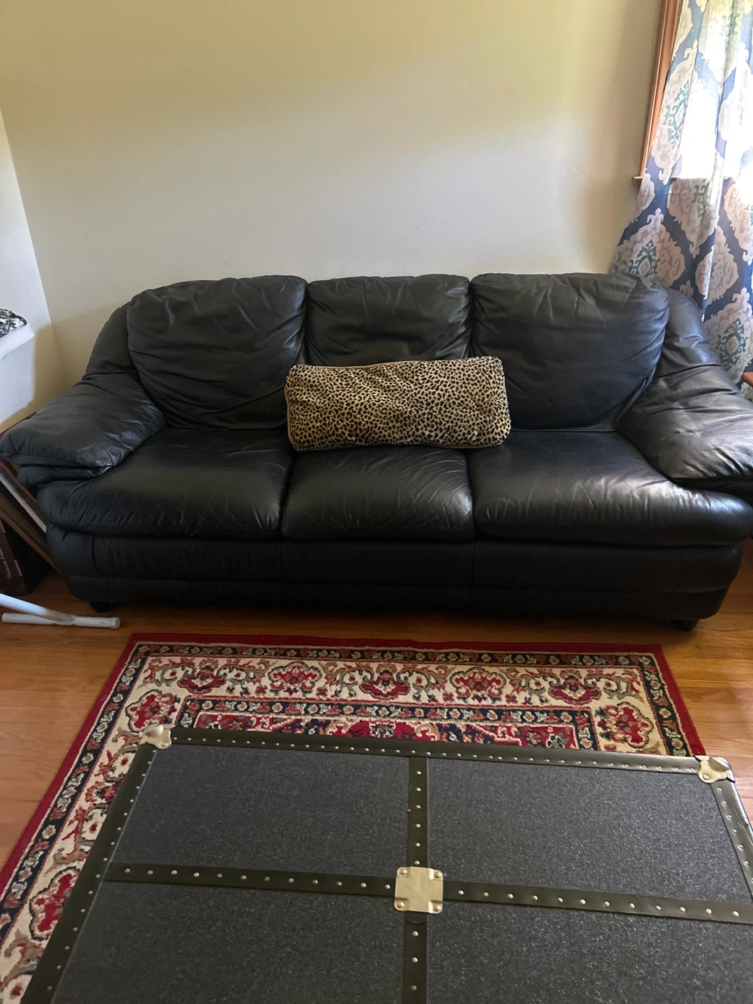 Black Leather Sofa and Loveseat Set
