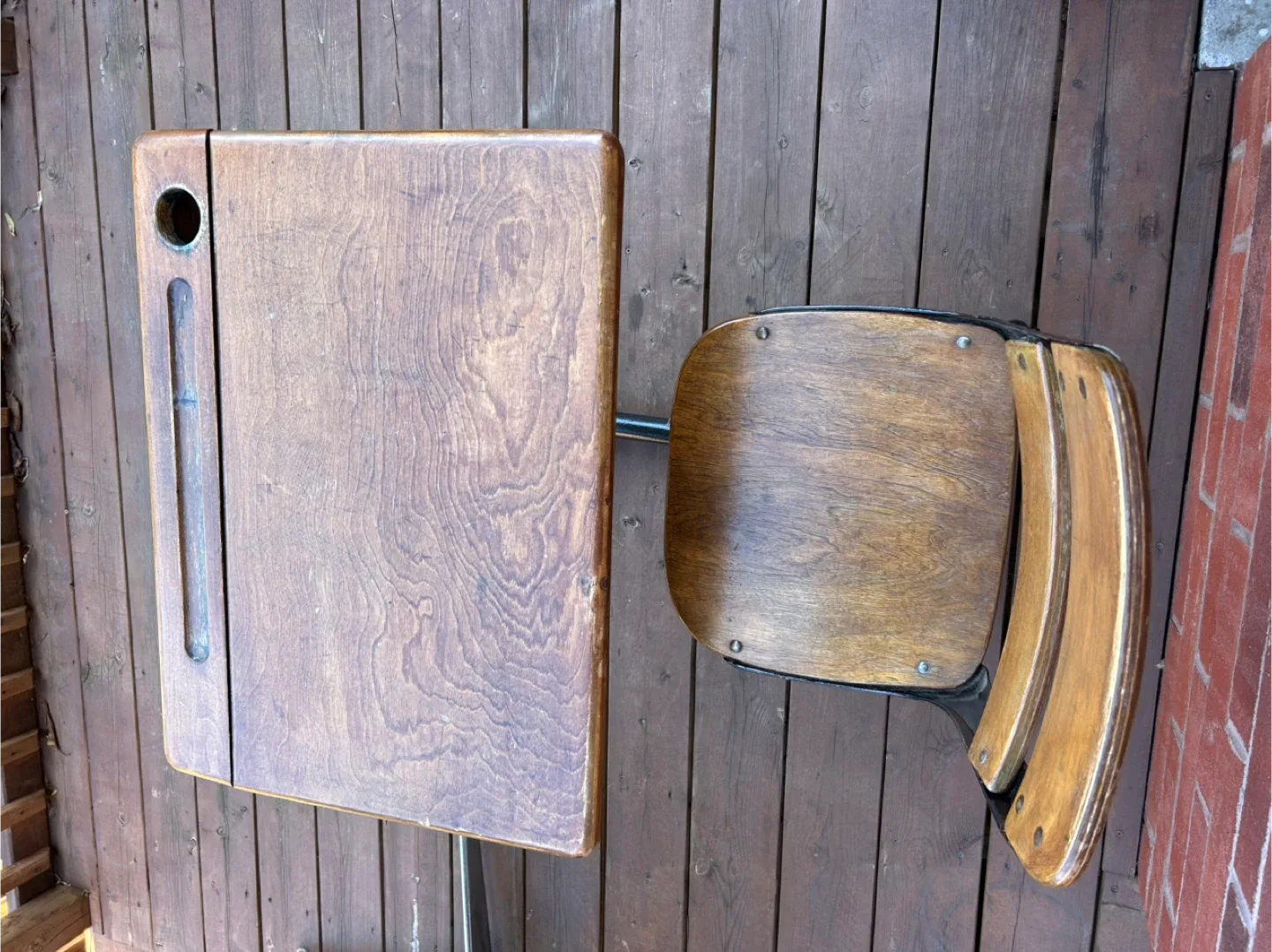 Vintage School Desk with Attached Chair image indicator(3)