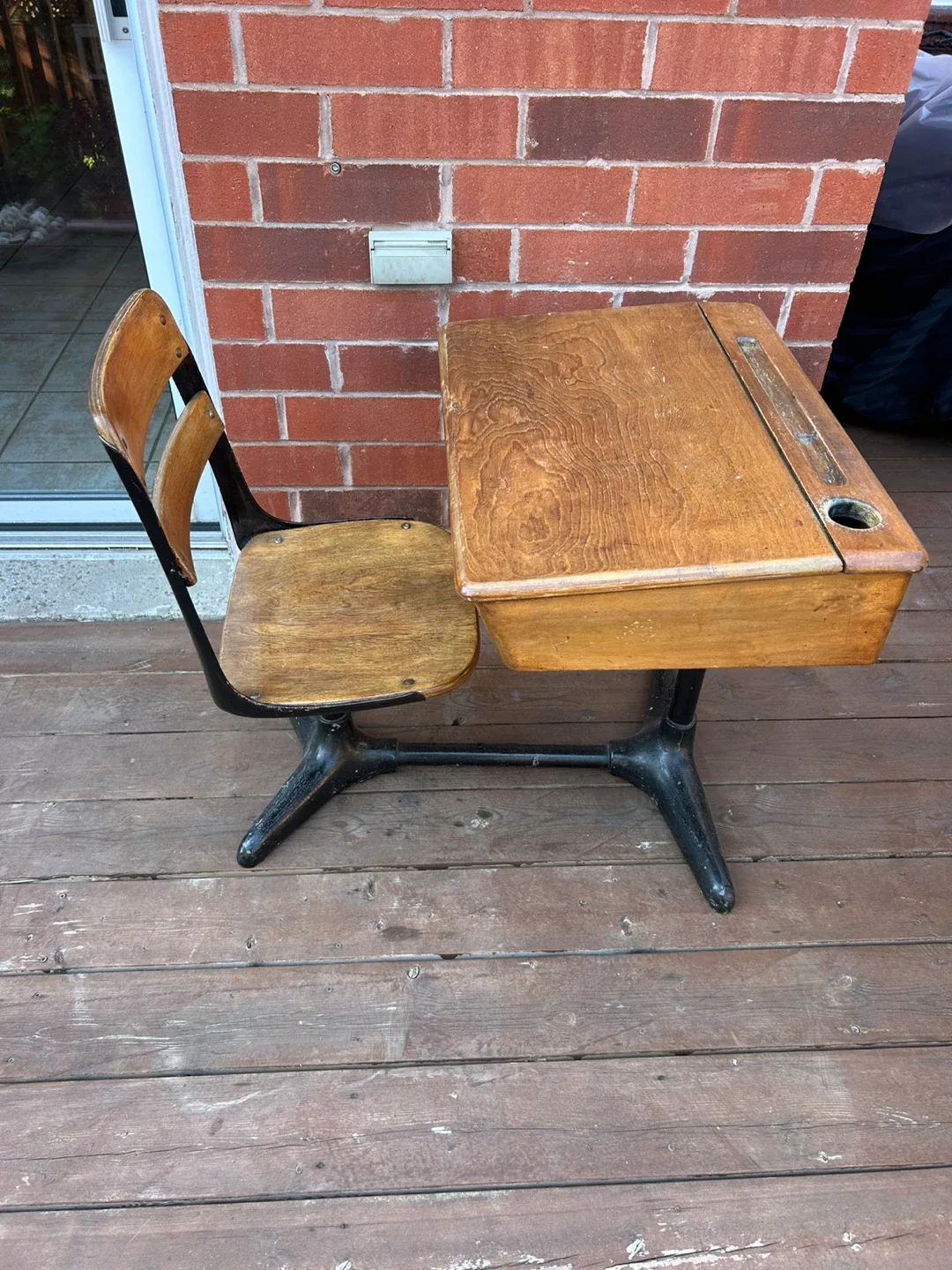 Vintage School Desk with Attached Chair image indicator(5)