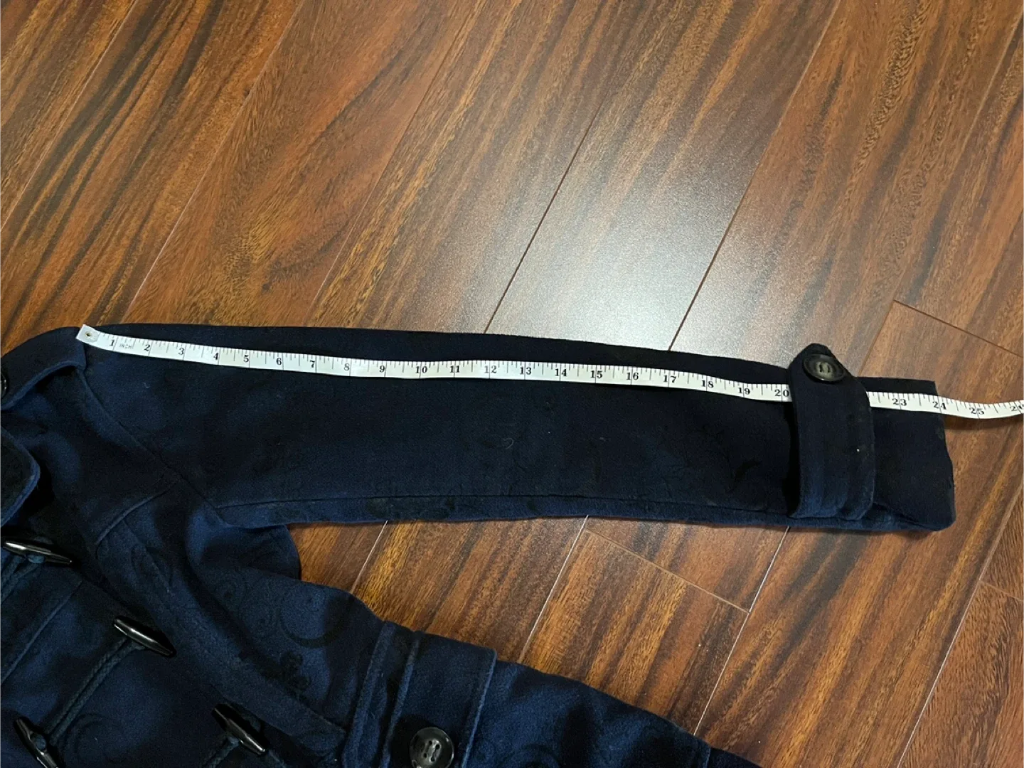 Material Girl junior small / women’s XS navy floral peacoat image indicator(10)