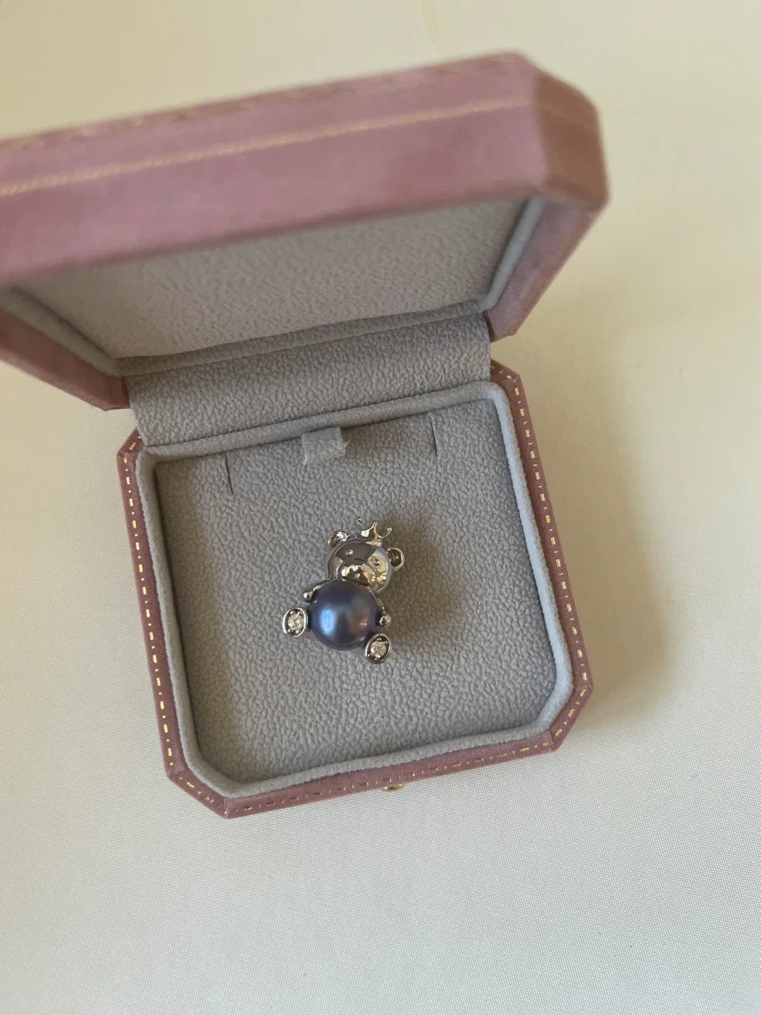 Silver Teddy Bear Pearl Pendant image indicator(5)