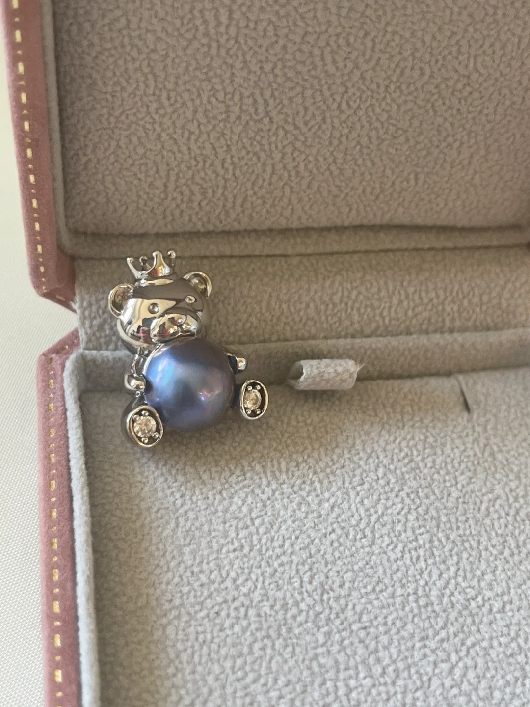 Silver Teddy Bear Pearl Pendant image indicator(7)