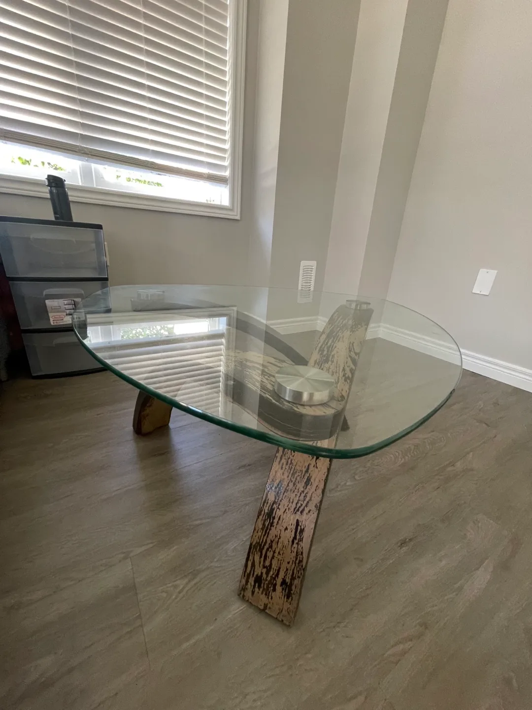 Glass Top Coffee Table w/ Wooden Base image indicator(6)
