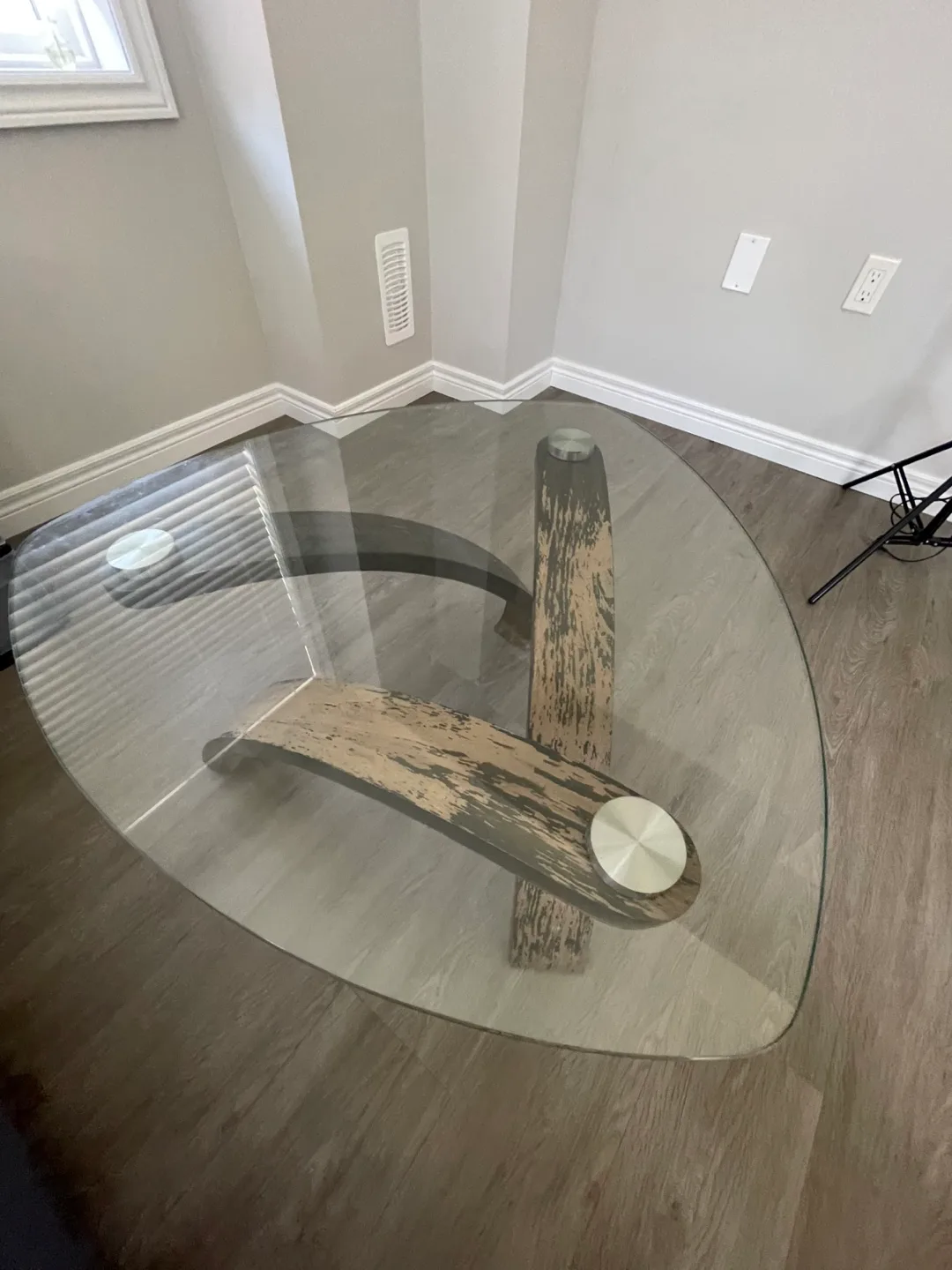 Glass Top Coffee Table w/ Wooden Base image indicator(2)