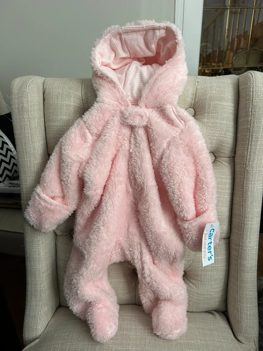 Carter's 3M Pink Sherpa Onesie -BNWT thumbnail