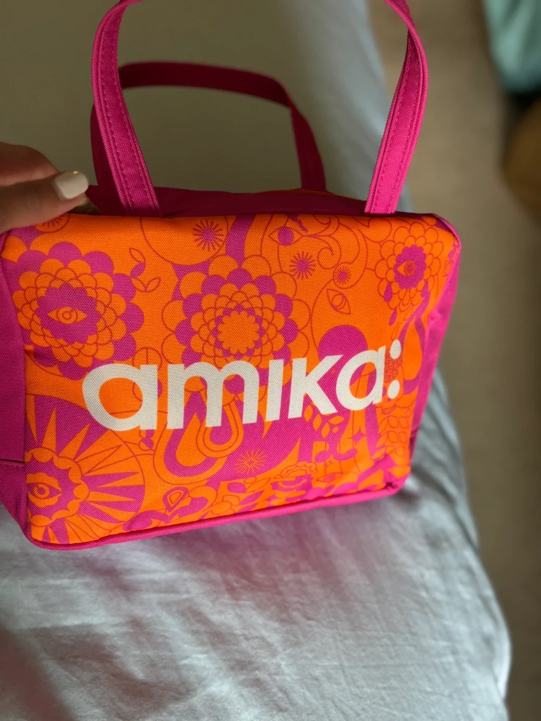 Amika Makeup/Cosmetic Bag - Pink & Orange image indicator(5)