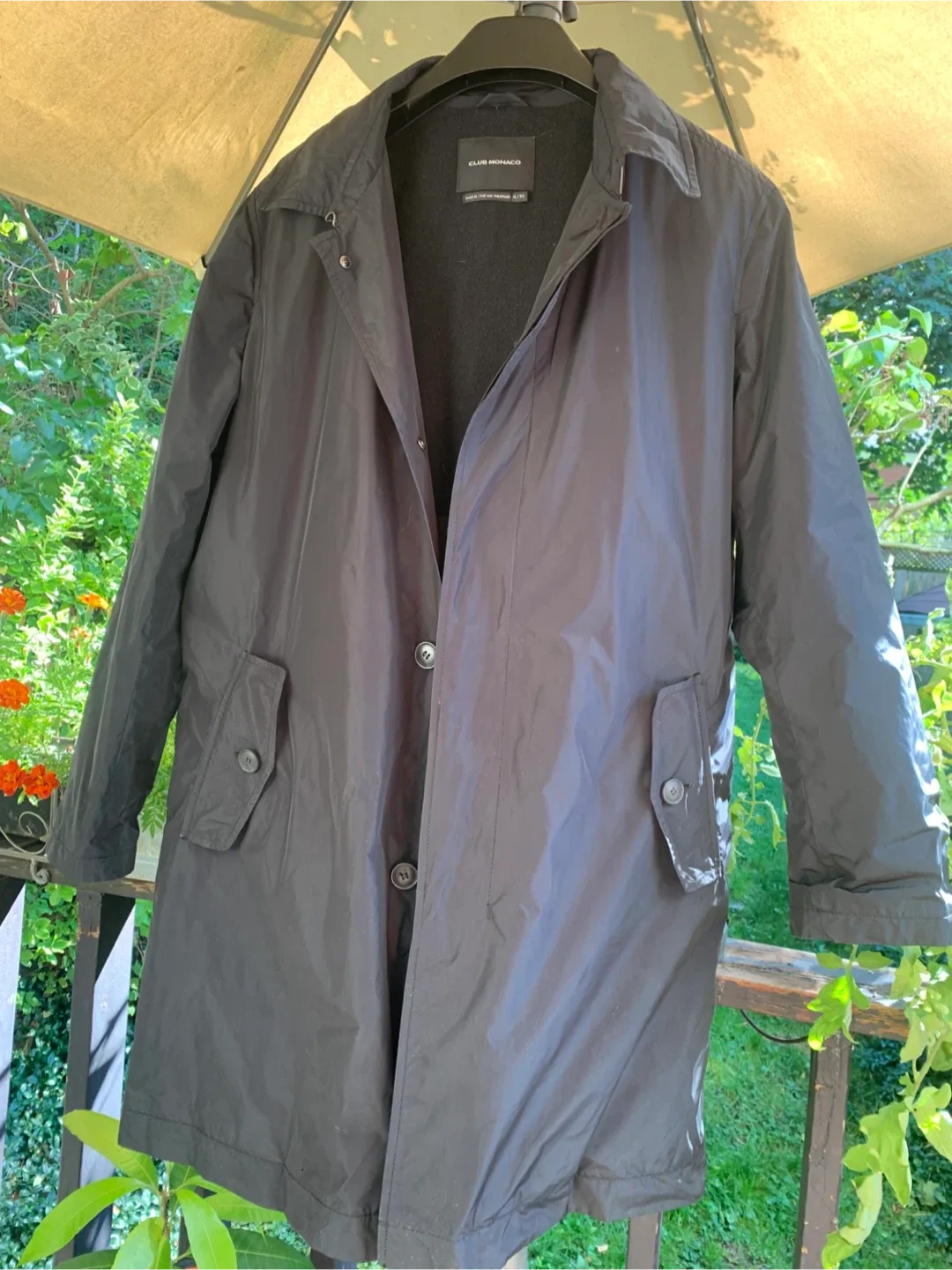 Club Monaco Black Rain Coat Size XL image indicator(2)