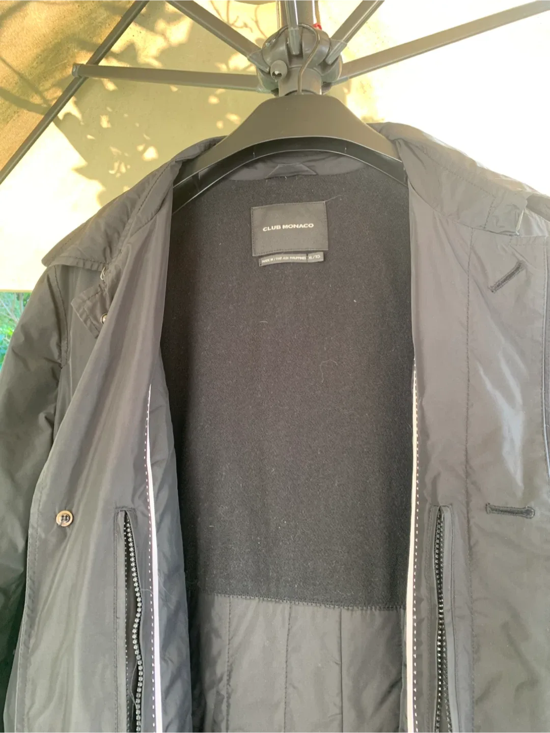 Club Monaco Black Rain Coat Size XL image indicator(3)