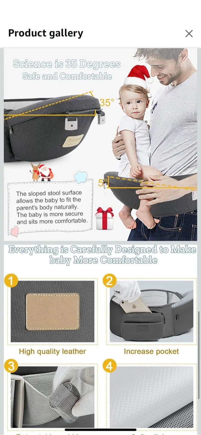 FRUITEAM 6-in-1 Baby Carrier - Dark Grey - New image indicator(8)