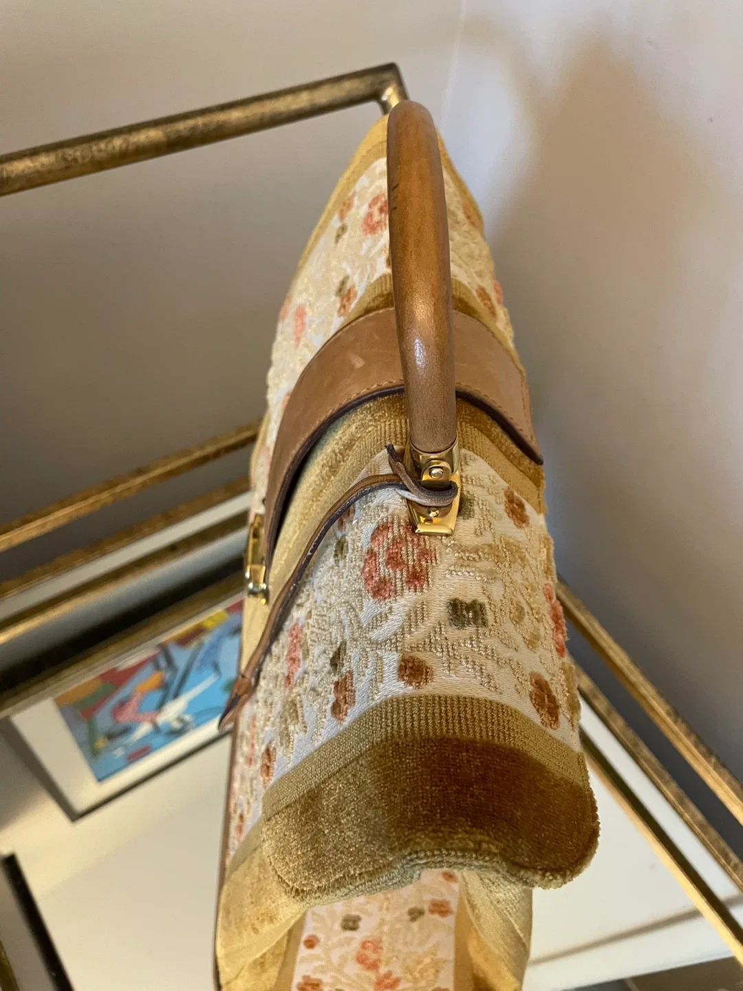 Vintage Floral Tapestry Luxury Handbag image indicator(4)