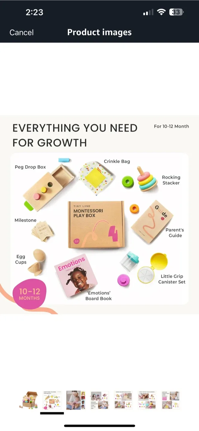 BNIB Giftable Tiny Land Montessori Toy Set (10-12M) image indicator(2)