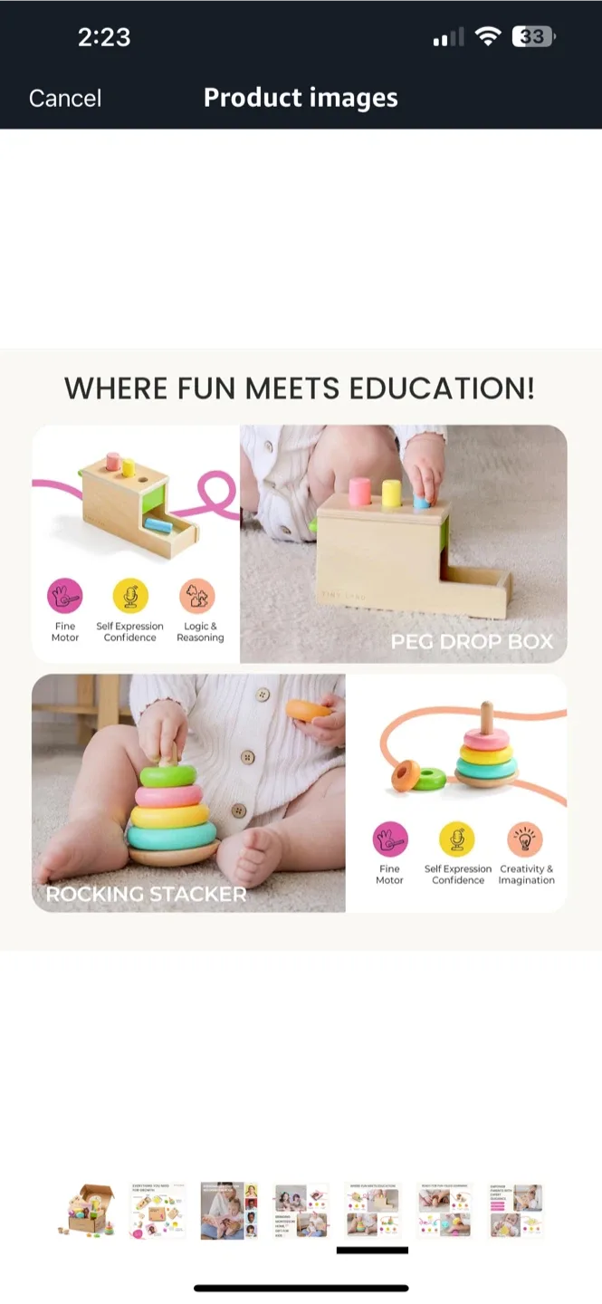 BNIB Giftable Tiny Land Montessori Toy Set (10-12M) image indicator(3)