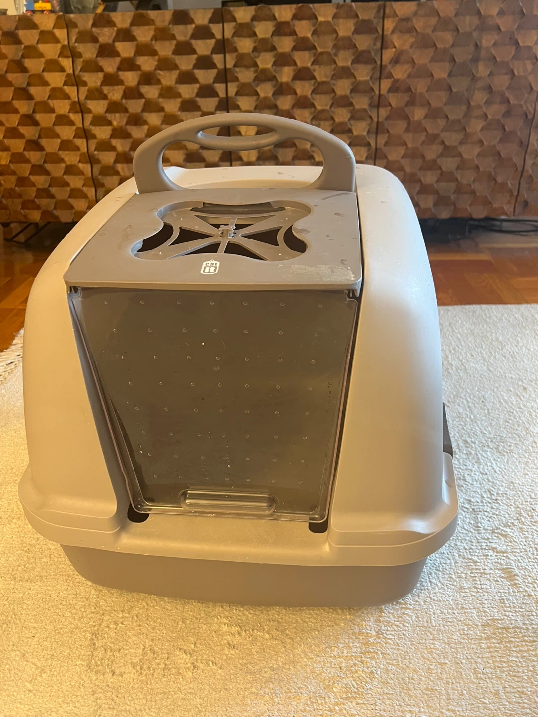 Large Clean Covered Cat Litter Box - photo 2