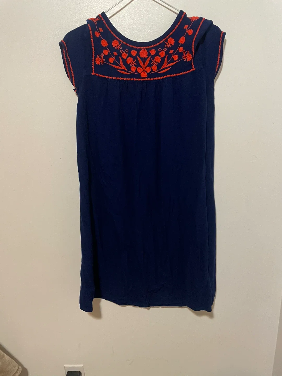 Navy Blue Embroidered Dress thumbnail