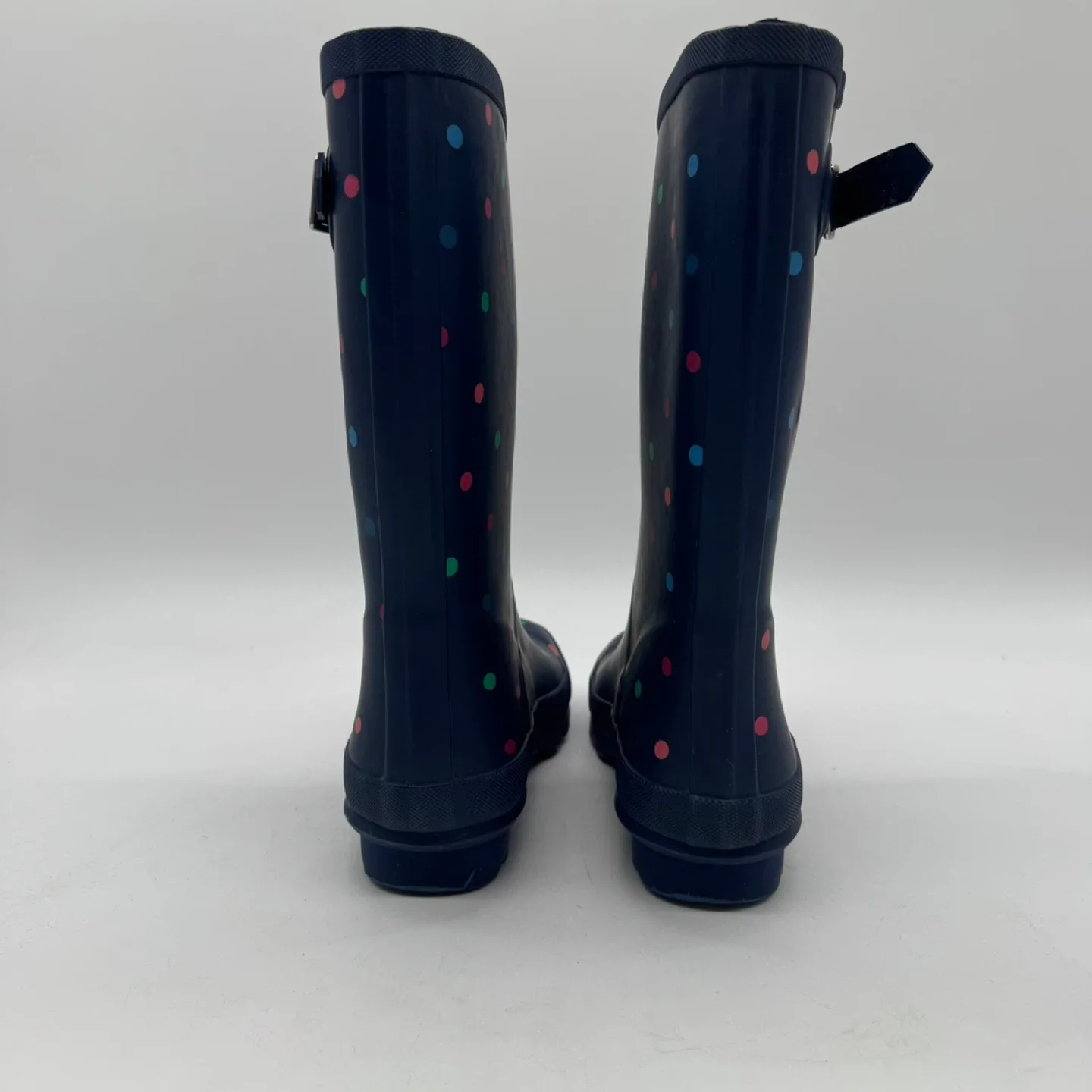 Kids Navy Polka Dot Rain Boots Size 4 EU 36 Waterproof Rubber image indicator(4)
