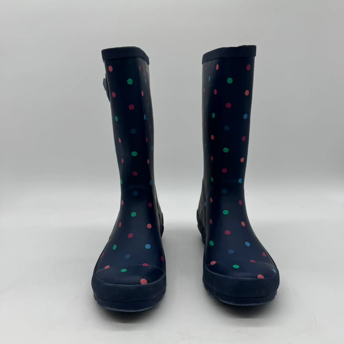 Kids Navy Polka Dot Rain Boots Size 4 EU 36 Waterproof Rubber image indicator(2)
