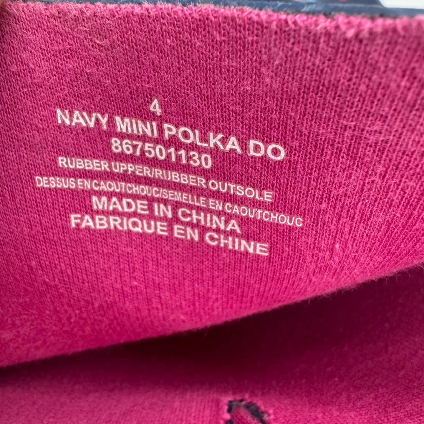 Kids Navy Polka Dot Rain Boots Size 4 EU 36 Waterproof Rubber image indicator(6)