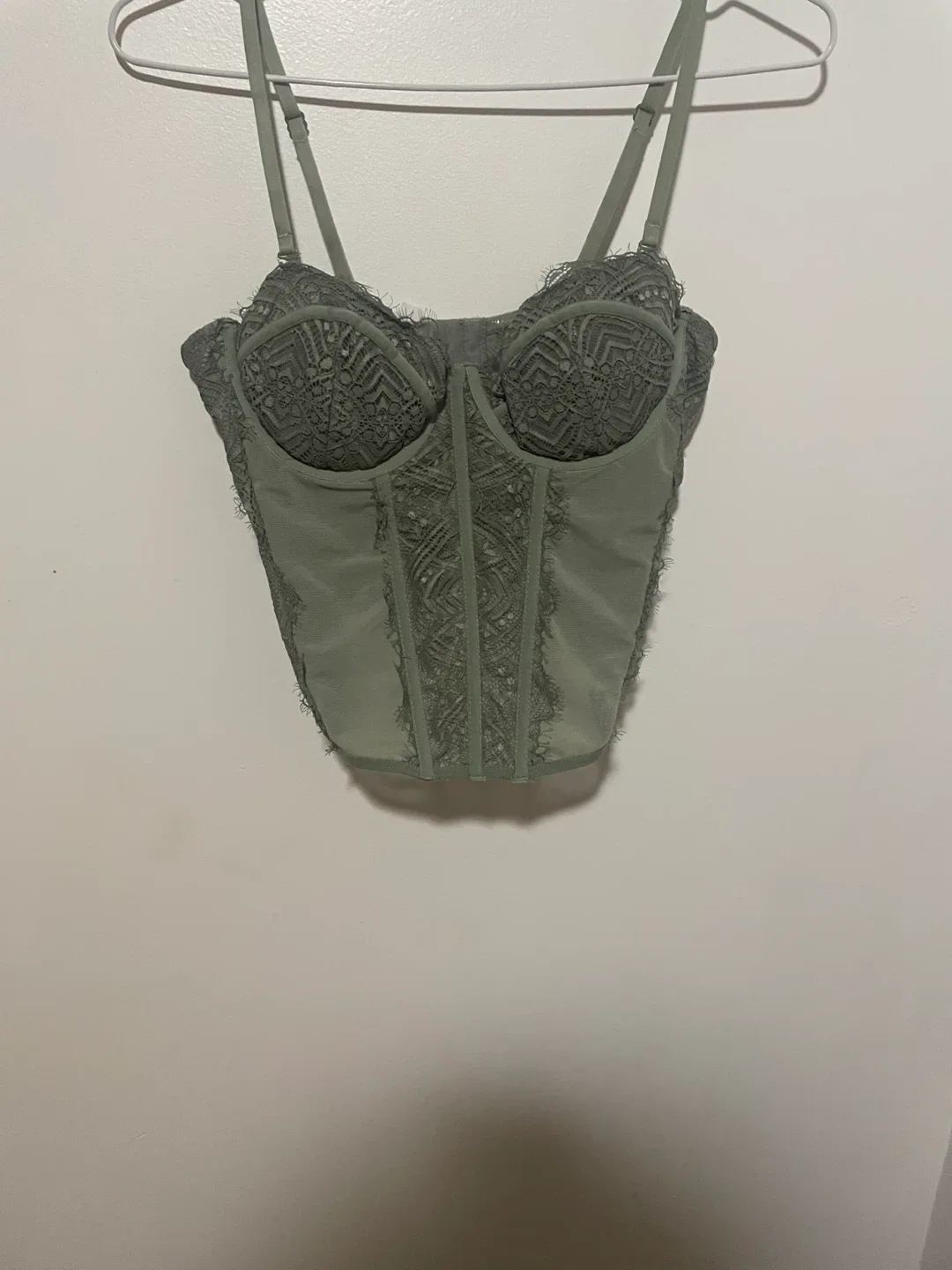 Urban Outfitters Corset Top - Sage Green thumbnail