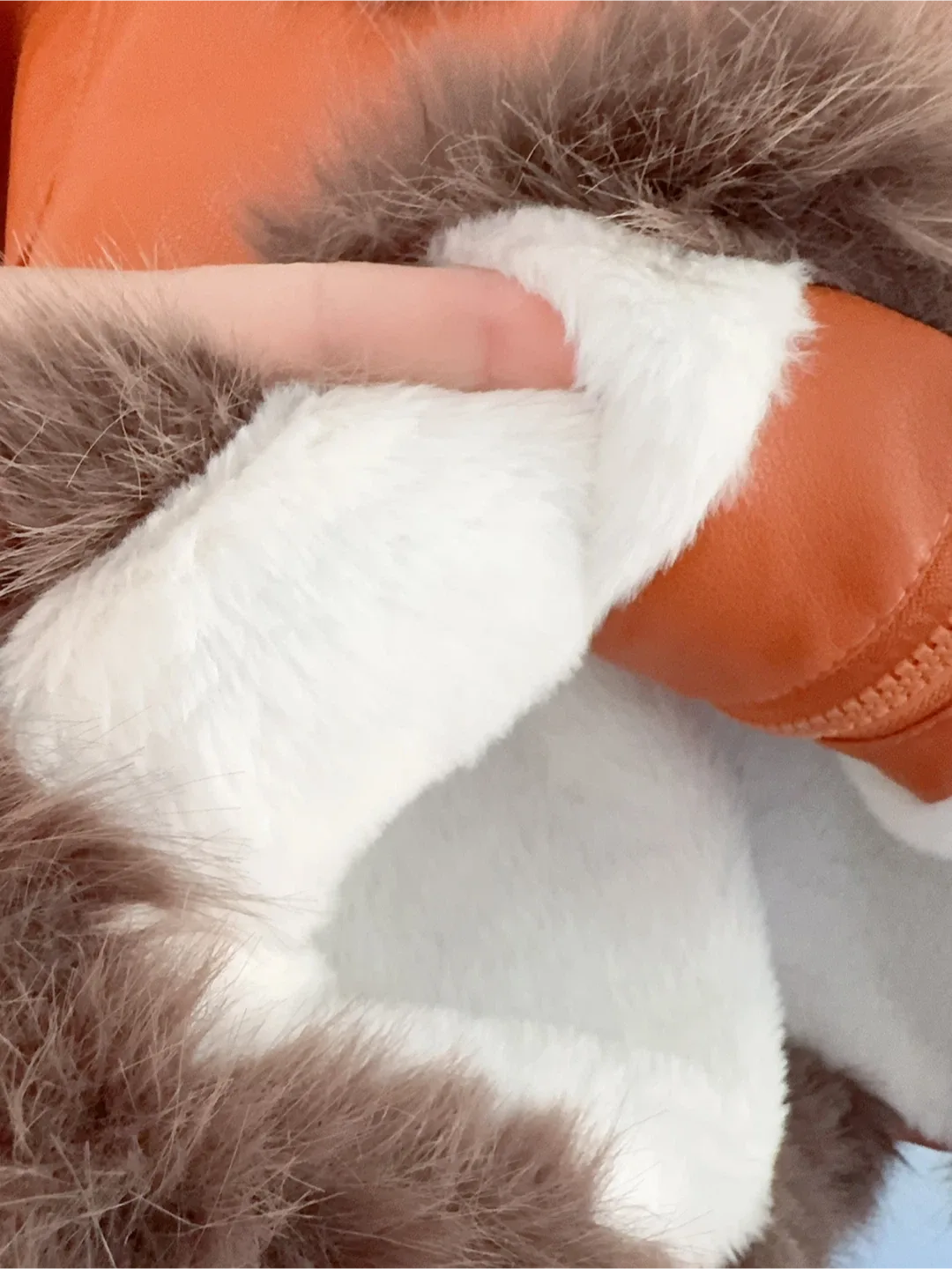 Orange Faux Leather & Fur Baby Jacket size 4-6T image indicator(3)