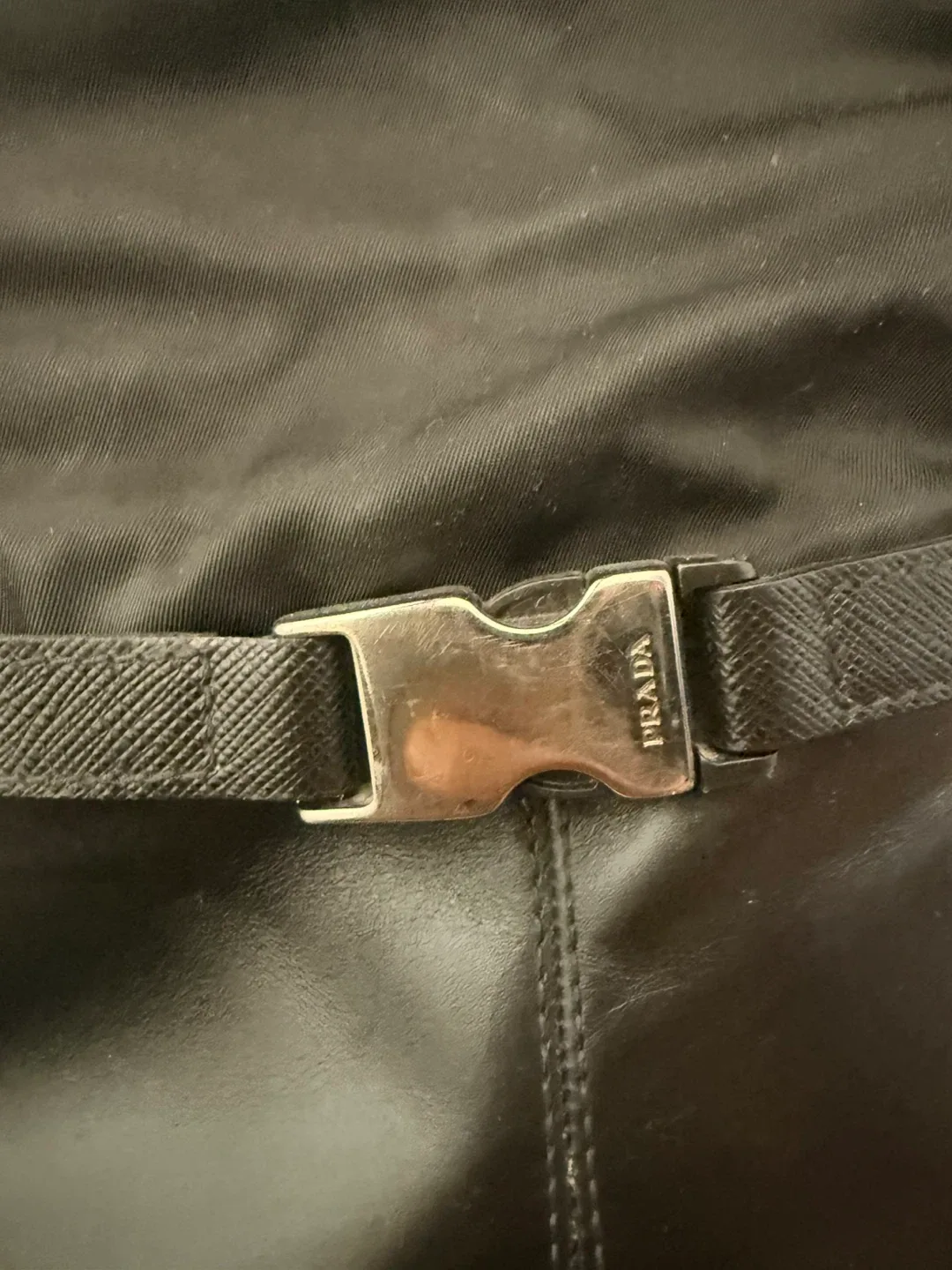 Prada Black Leather & Nylon Knee High Boots - Size 36 image indicator(5)