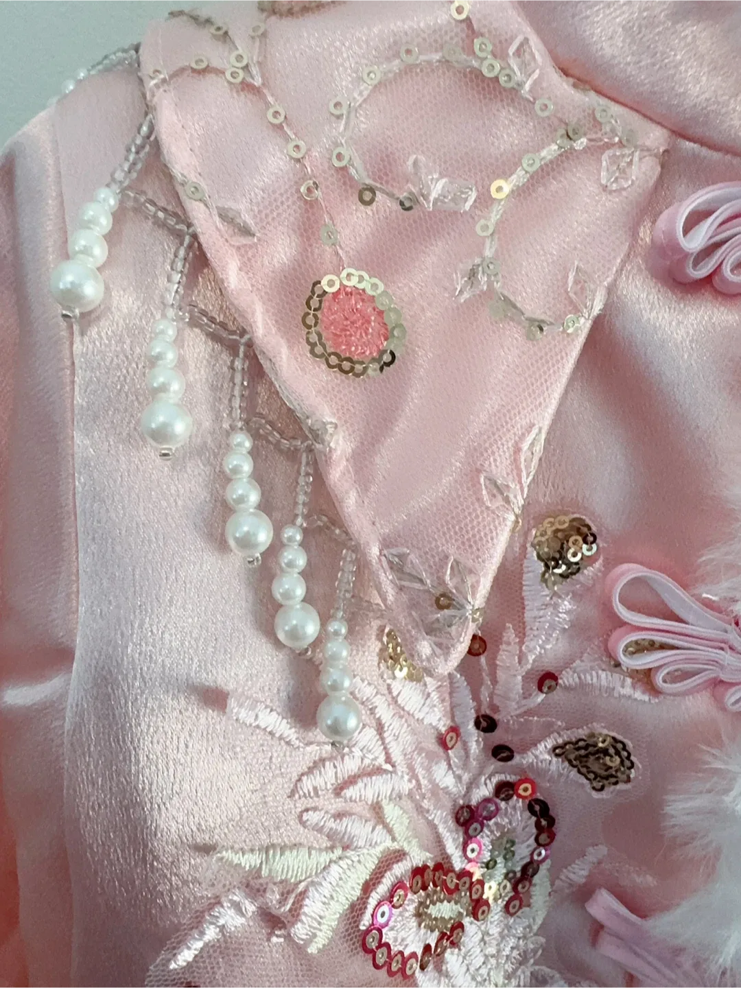 Pink Embroidered Kids' Costume Set Size 4-6T image indicator(2)