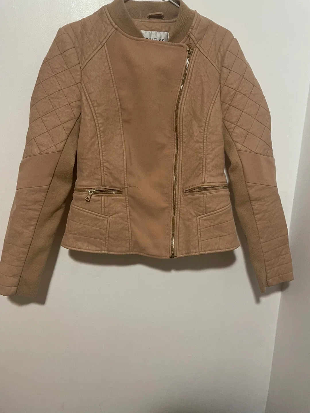 Guess Quilted Faux Leather Jacket - Size Small thumbnail