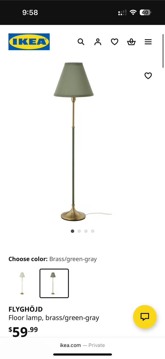 IKEA FLYGHÖJD Floor Lamp - Brass/Green-Gray - photo 3