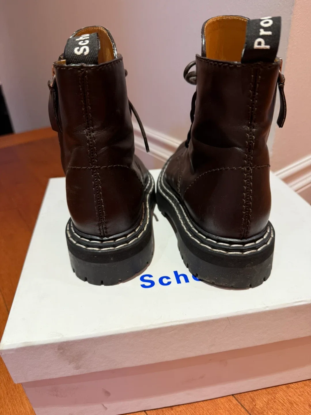 Proenza Schouler Brown Leather Ankle Boots - Size 37 image indicator(3)