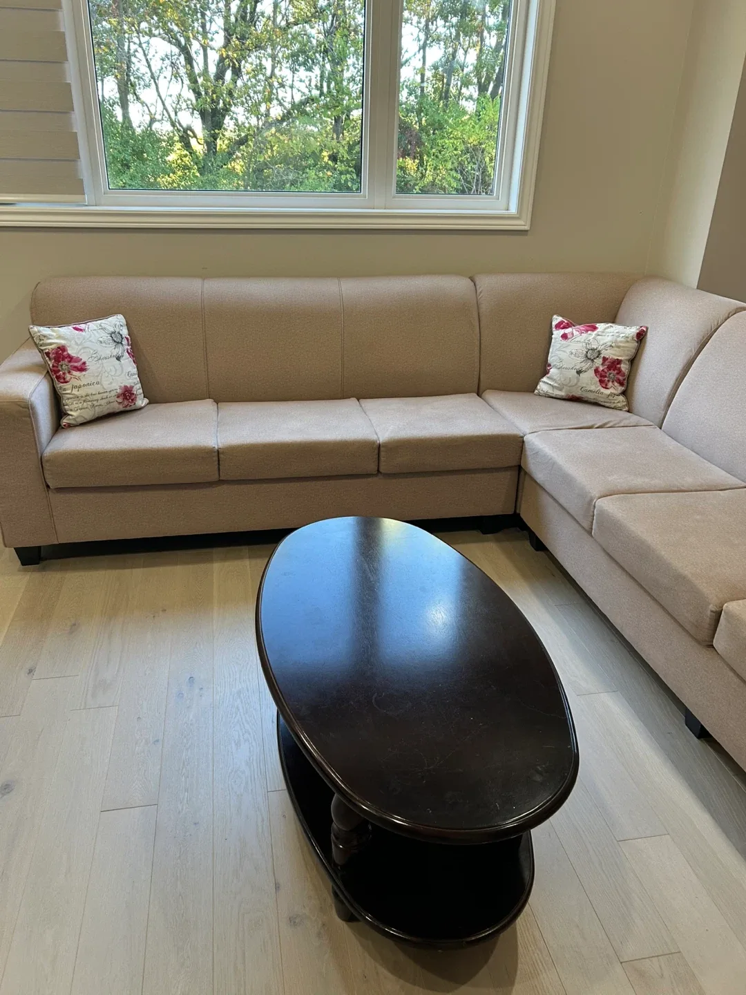 7 Seat Beige Sectional Sofa with Pillows image indicator(2)