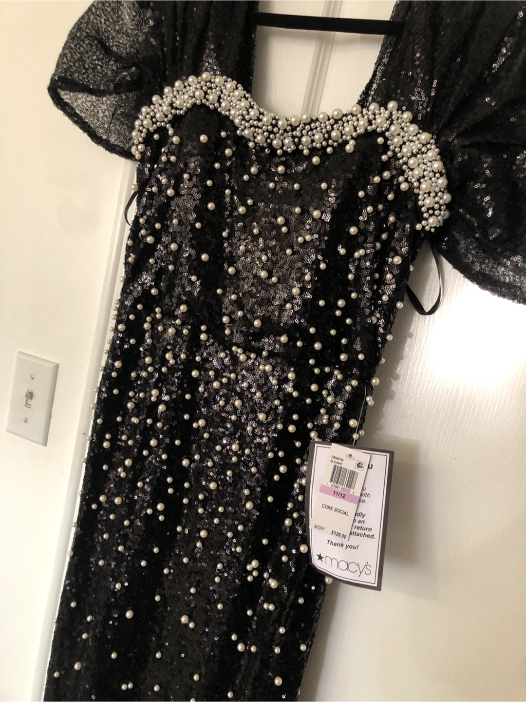 Core Social Black Sequin Pearl Dress - Size 11/12 - photo 2