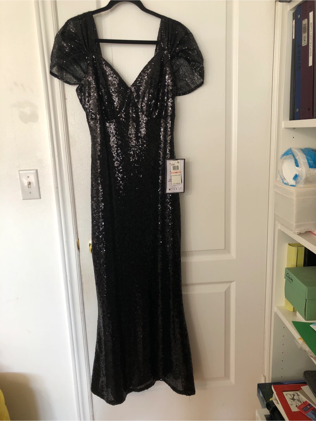Macy's Black Sequin Dress - Size 14W