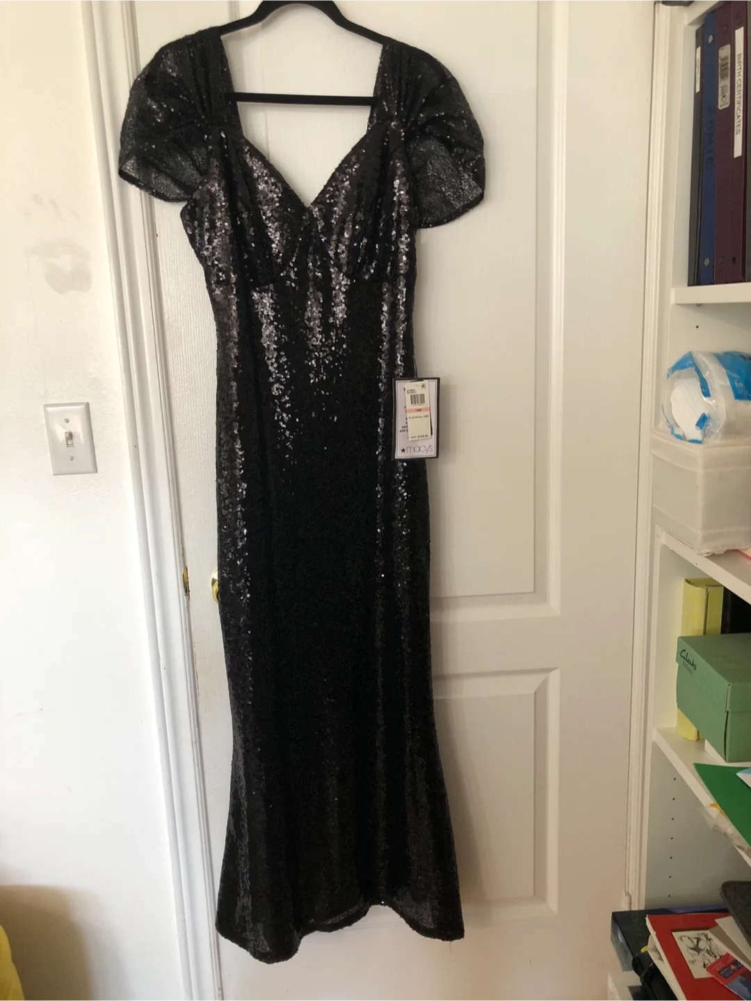 Macy's Black Sequin Dress - Size 14W thumbnail