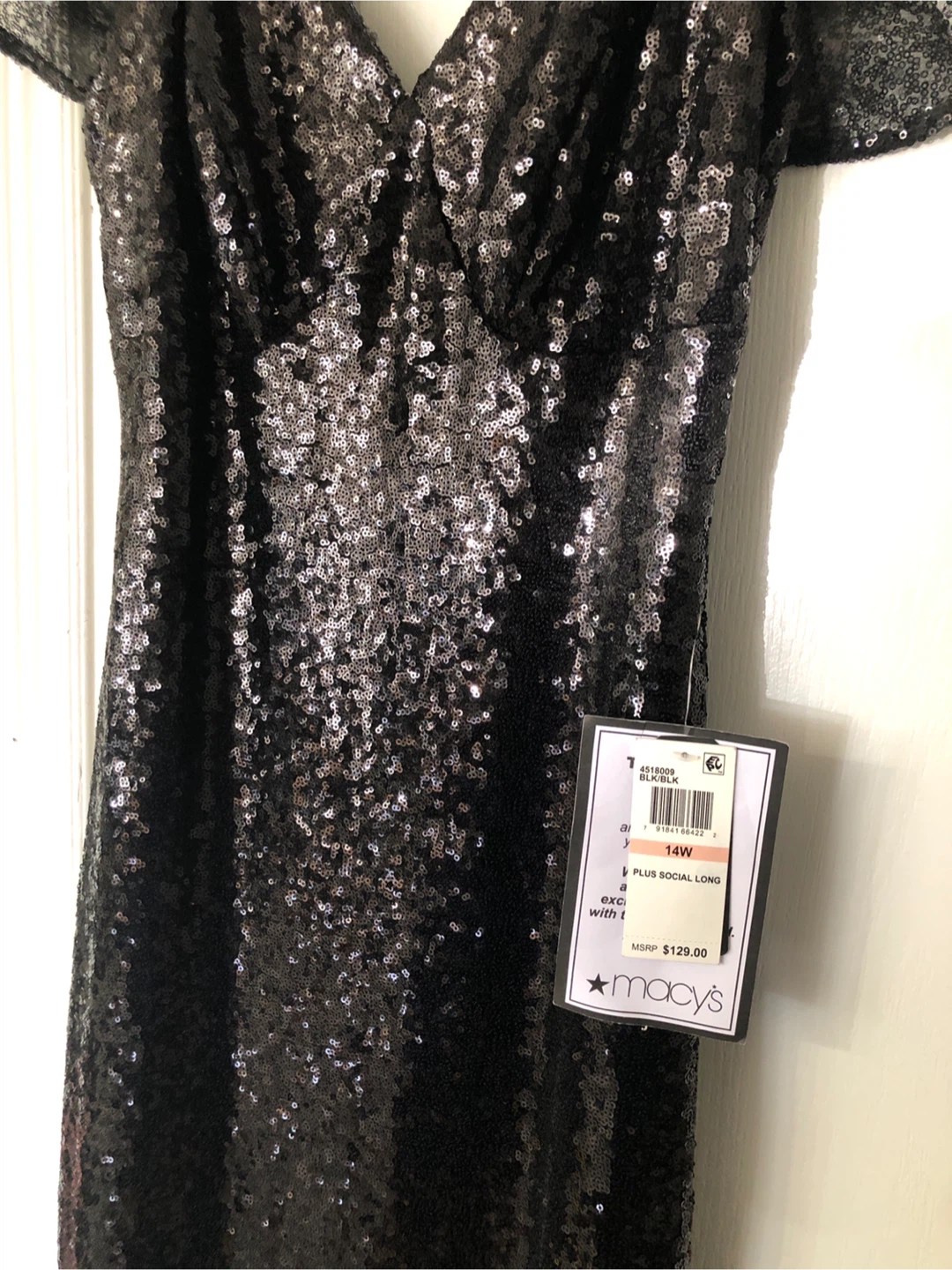 Macy's Black Sequin Dress - Size 14W - photo 2