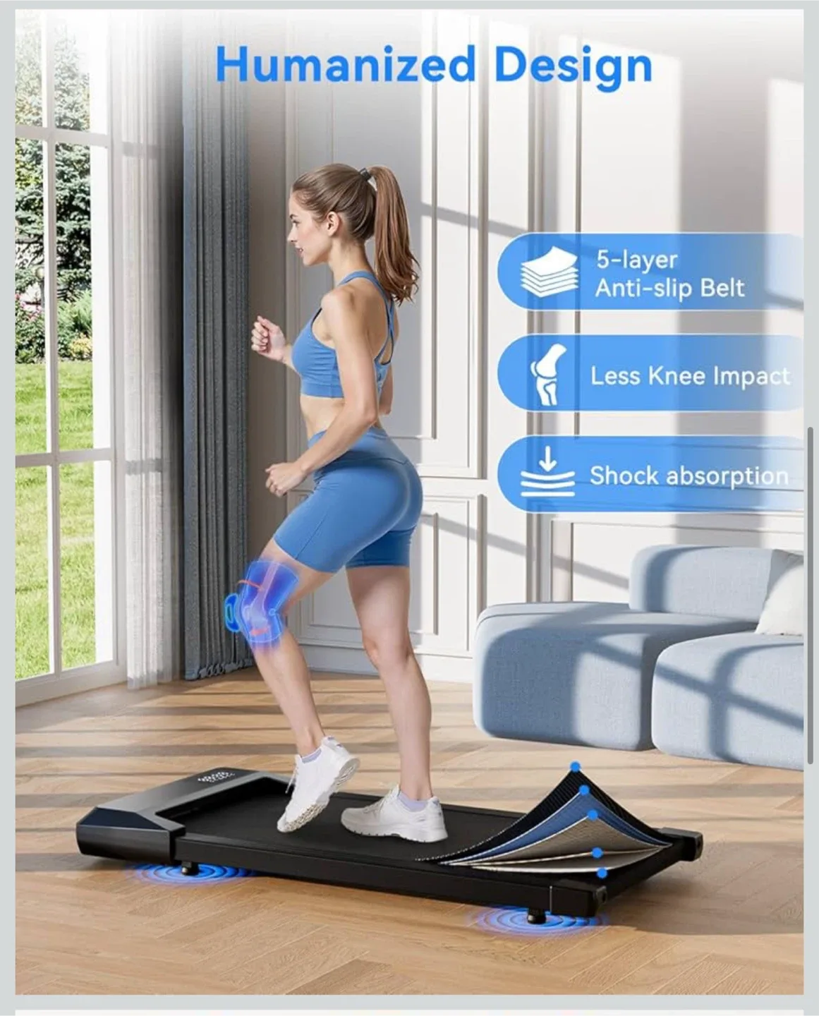 Folding Treadmill - Max 2.5HP & Lower Noise Motor image indicator(5)