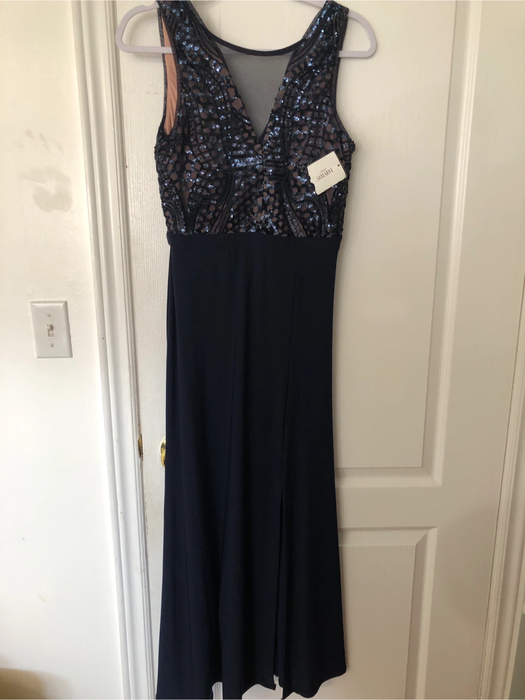 David's Bridal Navy Sequin Dress - New with Tags!
