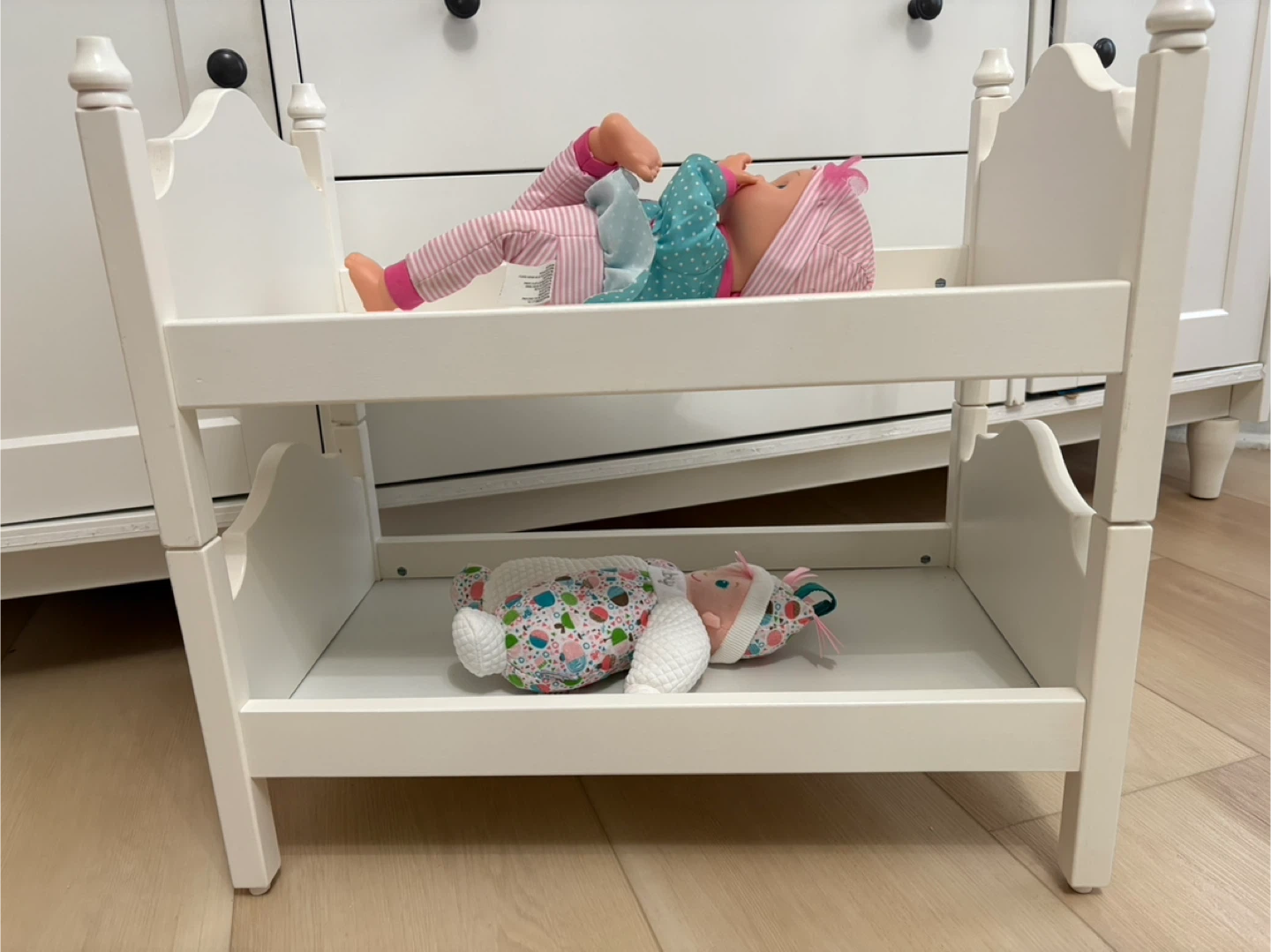 White Wooden Doll Bunk Bed