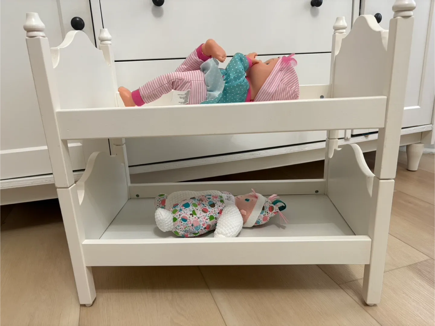 White Wooden Doll Bunk Bed thumbnail