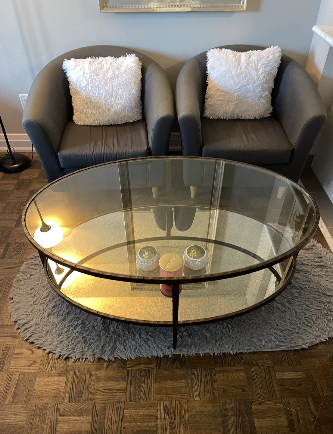 Vintage Oval Glass Coffee Table - photo 2