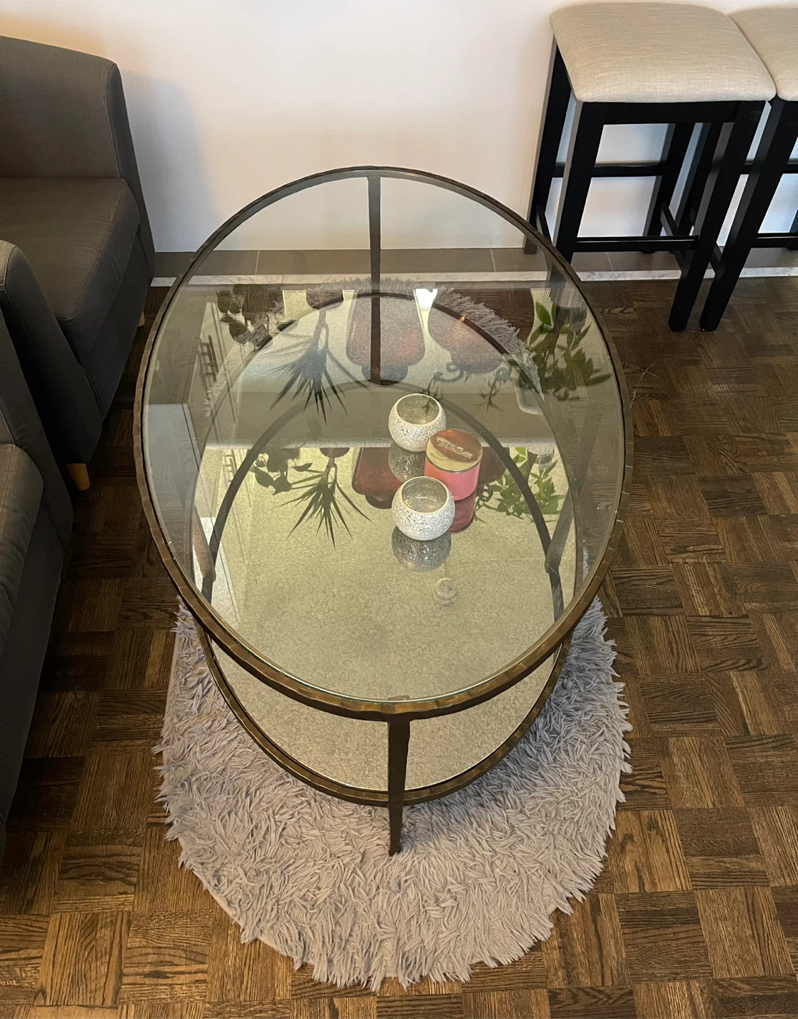 Vintage Oval Glass Coffee Table - photo 3