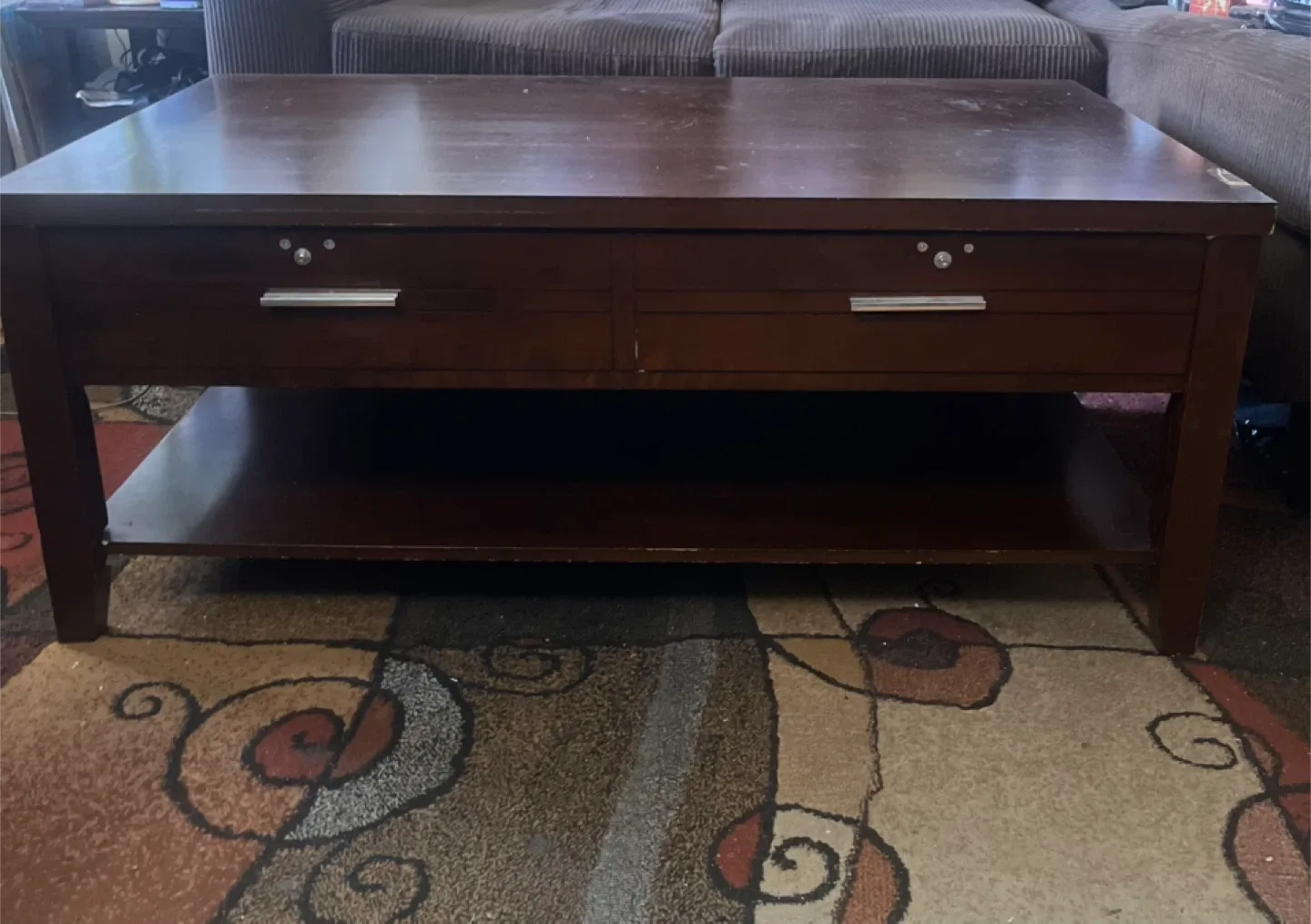 Pull up Wooden Coffee Table with Drawers image indicator(2)