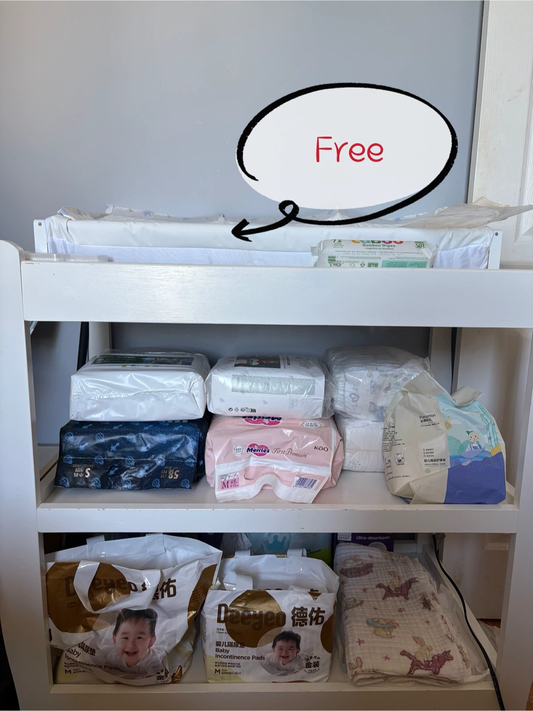 Solid Wood Baby Changing Table + Free Changing Pad