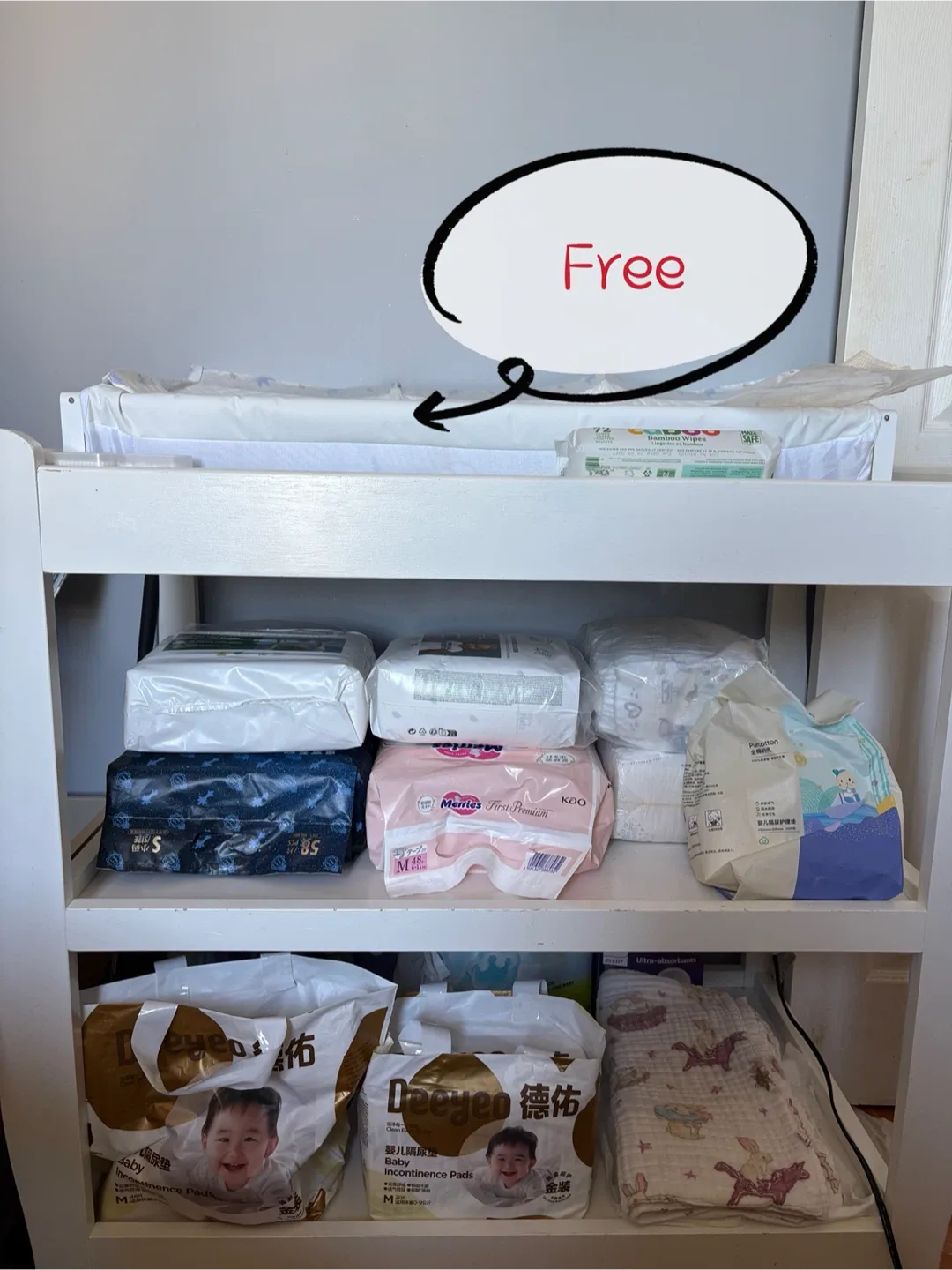 Solid Wood Baby Changing Table + Free Changing Pad thumbnail