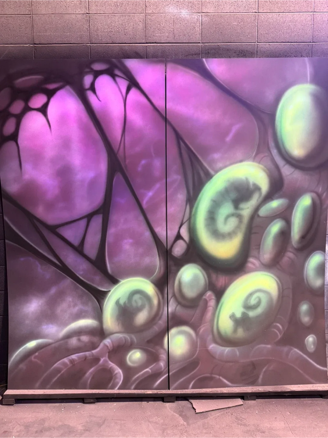 Custom Airbrush Mural (8’x8’) Alien UV Light image indicator(10)