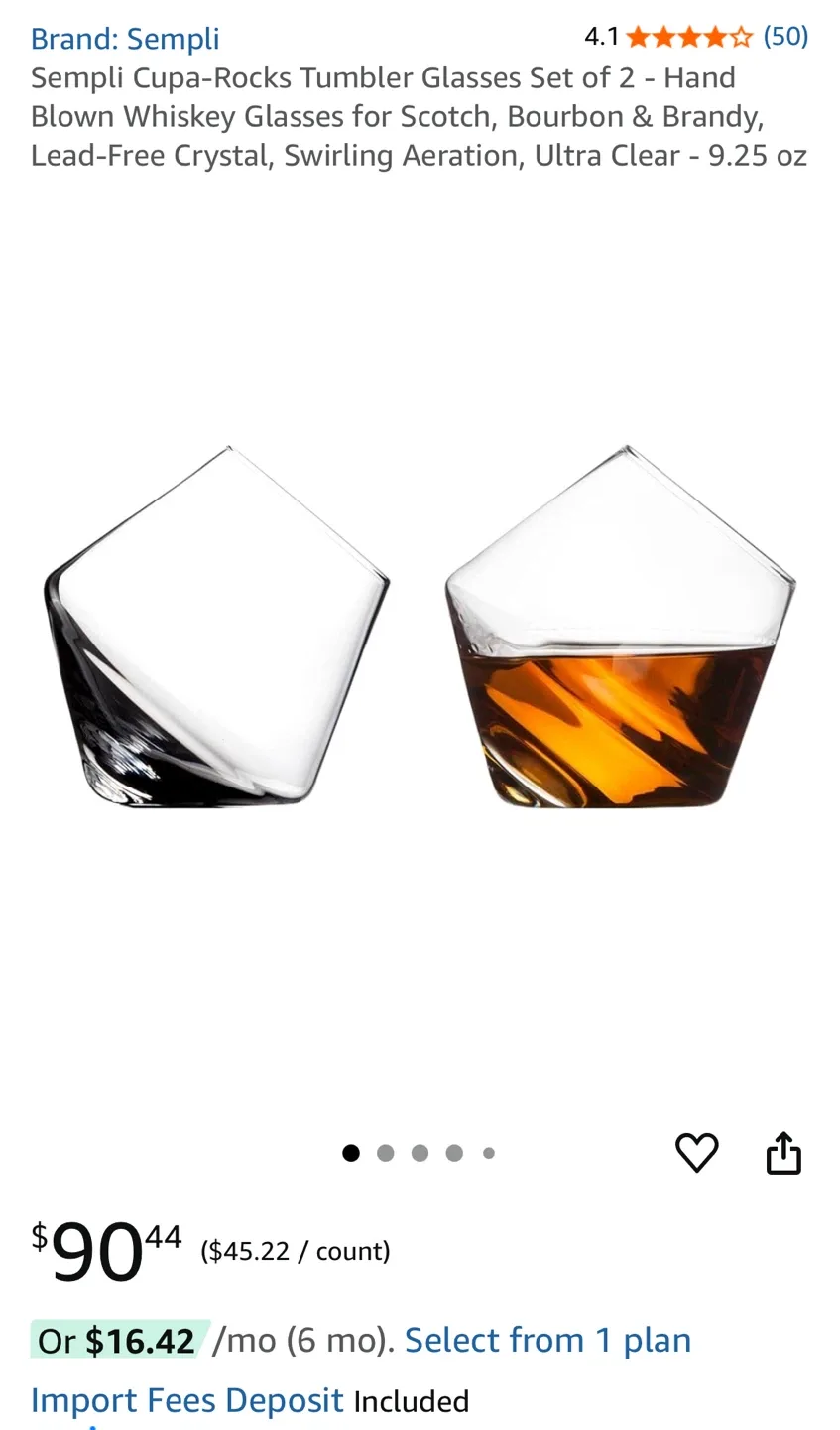 Sempli Cupa-Rocks Whiskey Glasses Set of 2 image indicator(2)