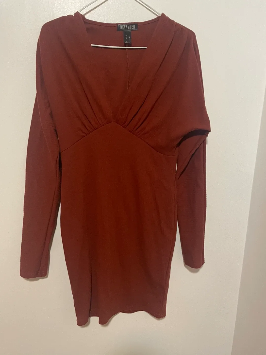 Revamped Rust-Coloured Dress - Size Medium thumbnail